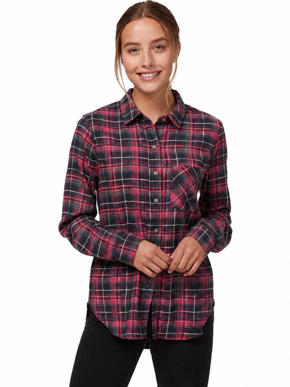 Marmot Maggie Midweight Flannel Long Sleeve Shirt Plaid Outdoor Women Size L